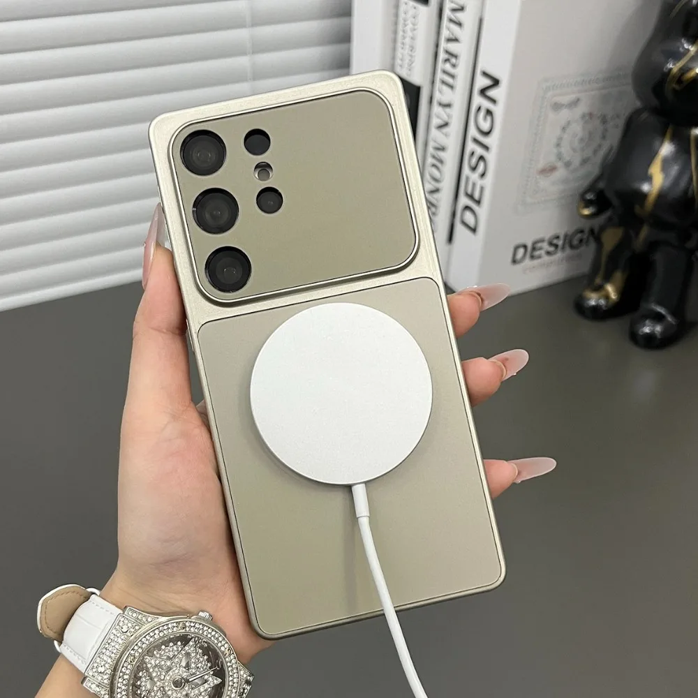 Luxury Large Window Magnetic Wireless Charging Armor Case Cover