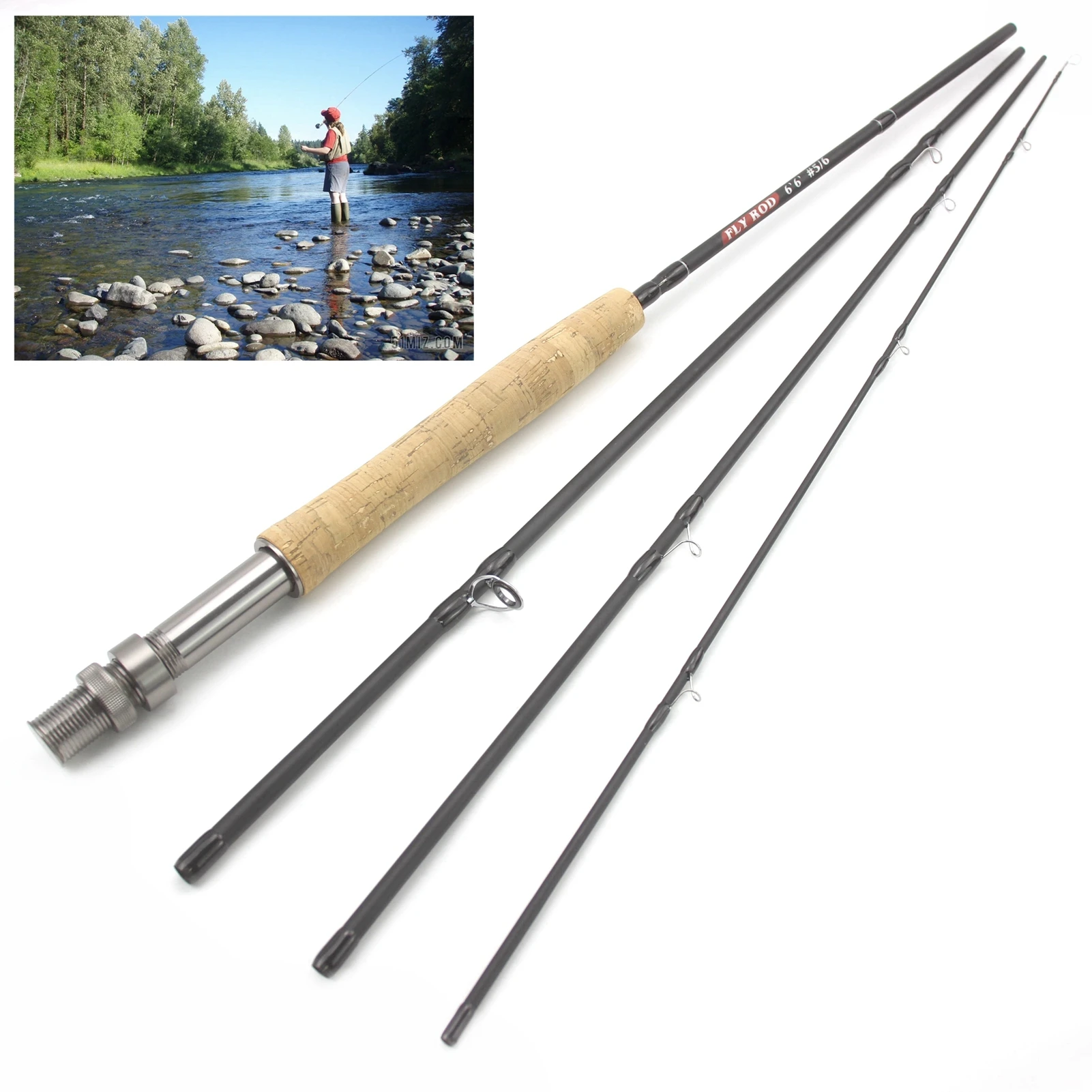 NEW 2.1M 2.4M 2.7M UltraLight 4 Sections Fly Fishing Rods LW 5/6 Fast