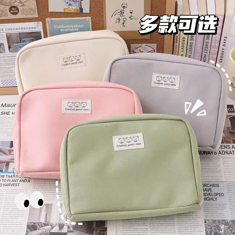 

Large Capacity Pencil Case Pencil Boxes for Girls Cute Korean Stationery School Supplies Pen Pouch Organizer Student