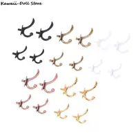 2Pcs 1:12 Dollhouse Miniature Furniture Mini Metal Clothes Coat Hook Rack Wall Hangers Modle Toy Doll House Bathroom Accessories 2
