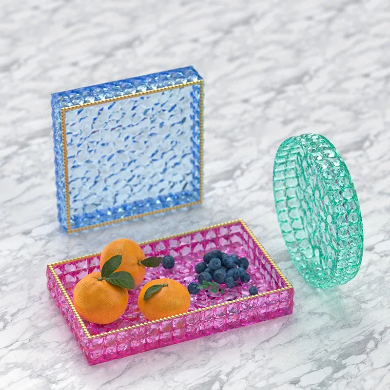 Diamond Crystal Tray Clay Silicone Mold DIY Handmade Craft Art Jewelry Storage Plates Cement Concrete Silica Molds For Organizer polymer clay tools pottery tools clay sculpting tools pottery sculpting tools clay craft tool