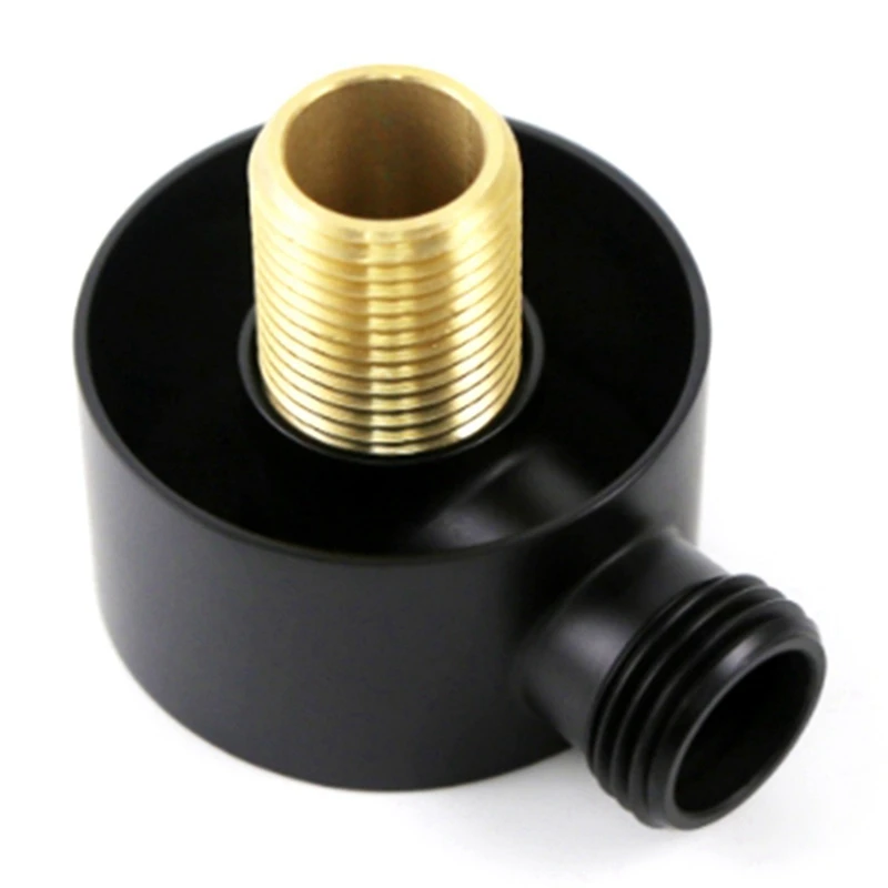 

4X Wall Supply Elbow,Brass Round Wall Mount Shower Hose Connector Accessories G1/2Inch Water Outlet For Shower-Black