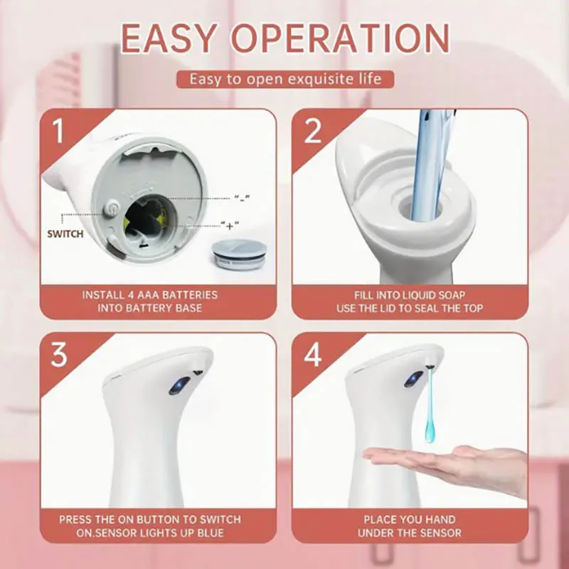 Automatic Sensor Soap Dispenser Abs Waterproof Hand Soap Sensor Bathroom Smart Wash Handpiece soap dispenser soap pump soap dispenser head