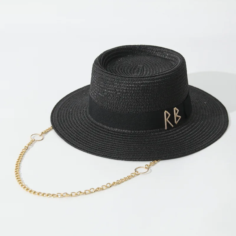Straw Hats Ribbon Decoration Elegant Ladies Party Dress Travel Beach Sun Hat...
