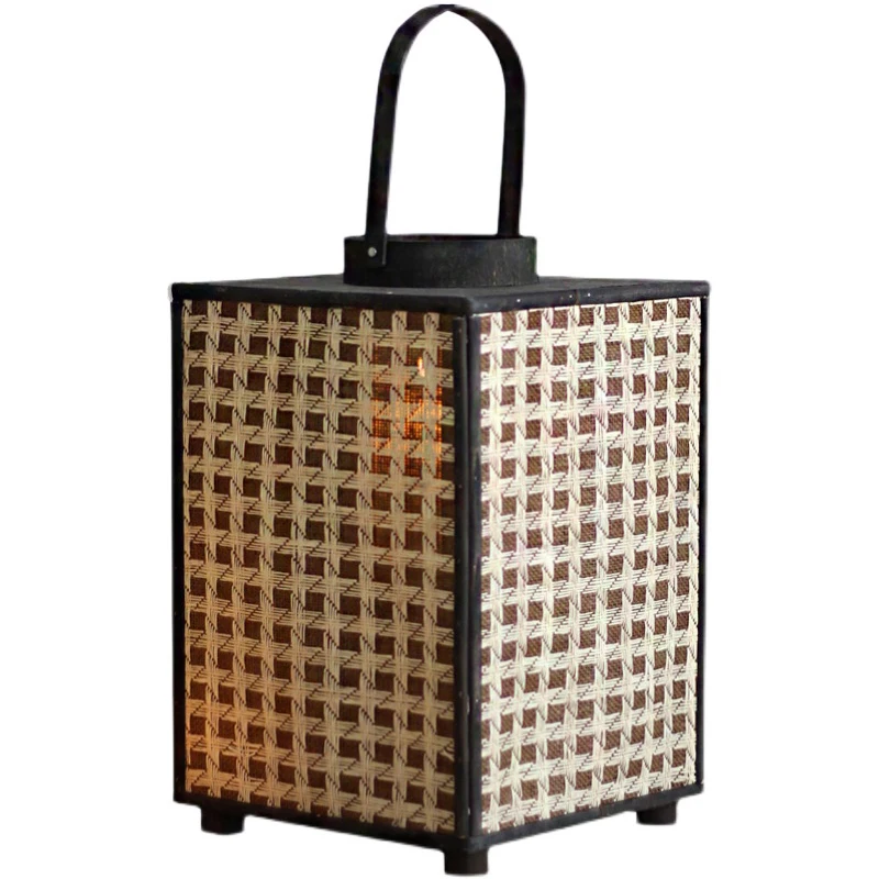 

Wooden Lantern Decorative Lantern Retro Bamboo Lantern Candlestick