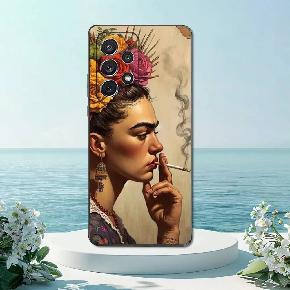 Chic Frida Kahlo Inspired Fashion Phone Case - Soft Black Silicone Cover