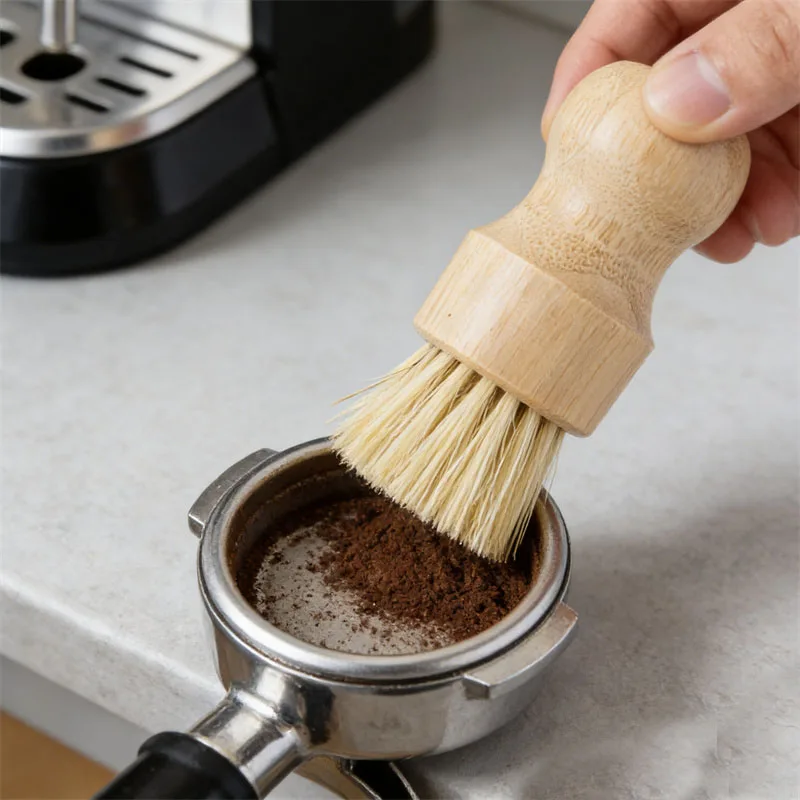 Reinigungsbürste für Siebträger mit Holzgriff, 58mm Pulverschalen-Reinigungsbürsten für Espressomaschinen-Siebträgerkörbe – Detail 9