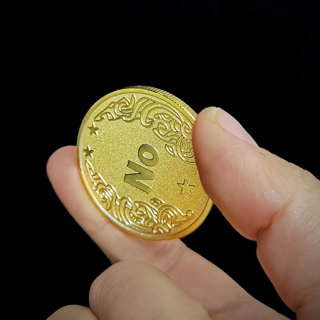 Монета «Да Нет решения», играйте с металлическими монетами, волшебные монеты на кончик пальца, монеты на удачу, матовая текстура, Простые Модные аксессуары