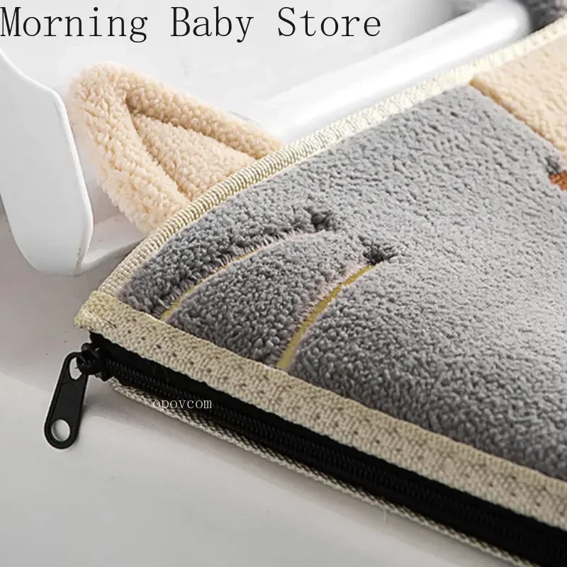 Cartoon Cat Shape Toilet Mat with Handle Thicken Plush Toilet Seat Cover Mat Universal Toilet Cushion Bathroom Aceesories 5