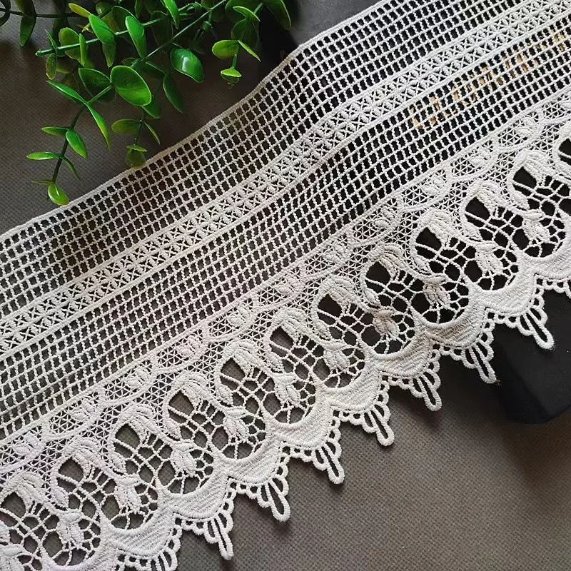 Lace Fabric Chiffon Lace Fabric Lace Decoration African lace fabric DIY 1yard Water soluble Cotton embroidery wide fabrics Wedding Decoration Trim