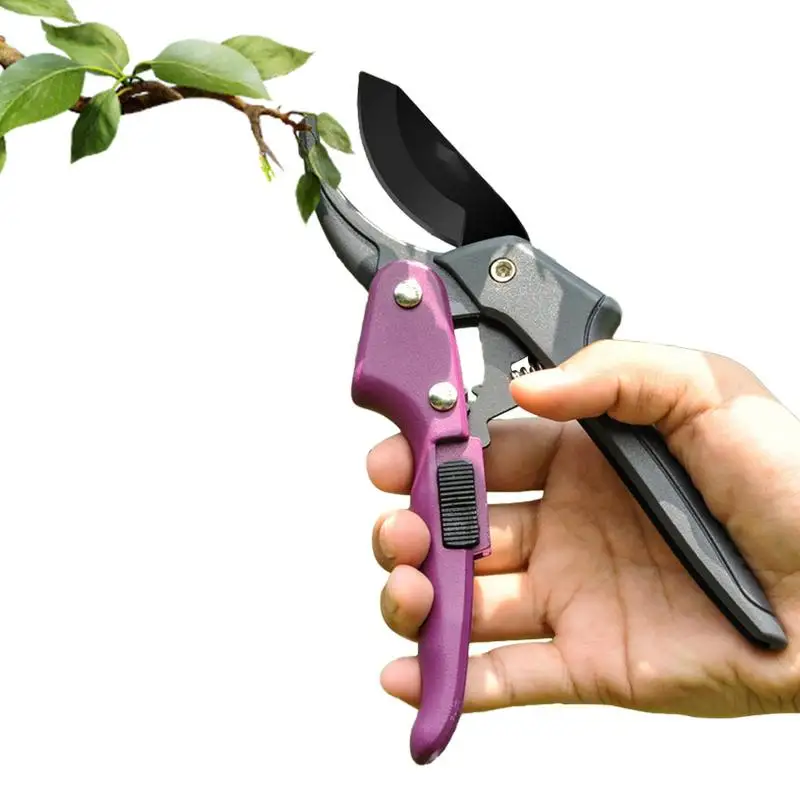 

Fruit Picking Shears Anti-slip Handle Shears Gardening Tool Flower Trimming Scissors With Labor-Saving Spring And Safety Lock