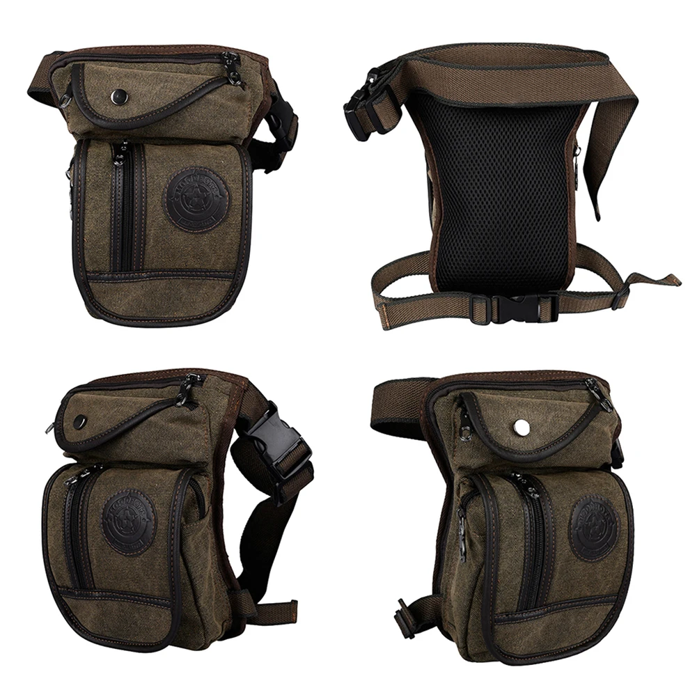 Canvas Drop Leg Bag Outdoor Waist Pack Tactical Military
