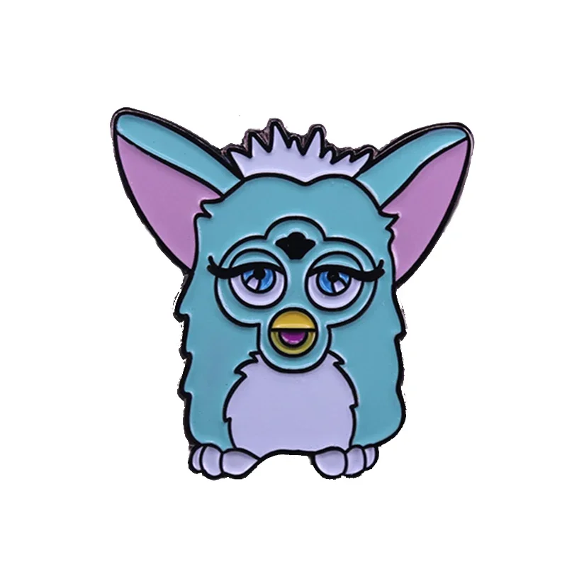 Cute Furby Pin Nostalgia 90s Kids Toy Inspired Badge Vaporwave Aesthetics Jewelry