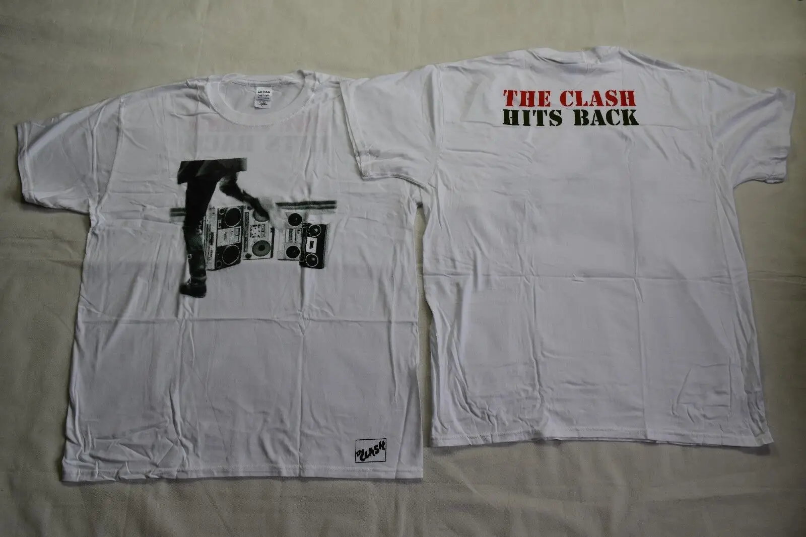 The Clash Hits Back Jumbo T Shirt New Official Brixton Fair Deal Set 1982