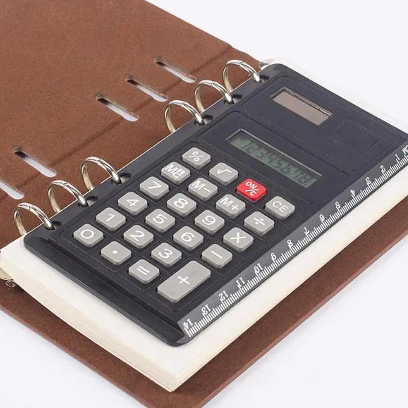 1 Pc Loose Leaf Binder Calculator With Ruler Digits 8 Multifunction Agenda Notebook Calculator Planner Calculator deli calculator 12 digits function multi function scientific calculator led display for office school stationery