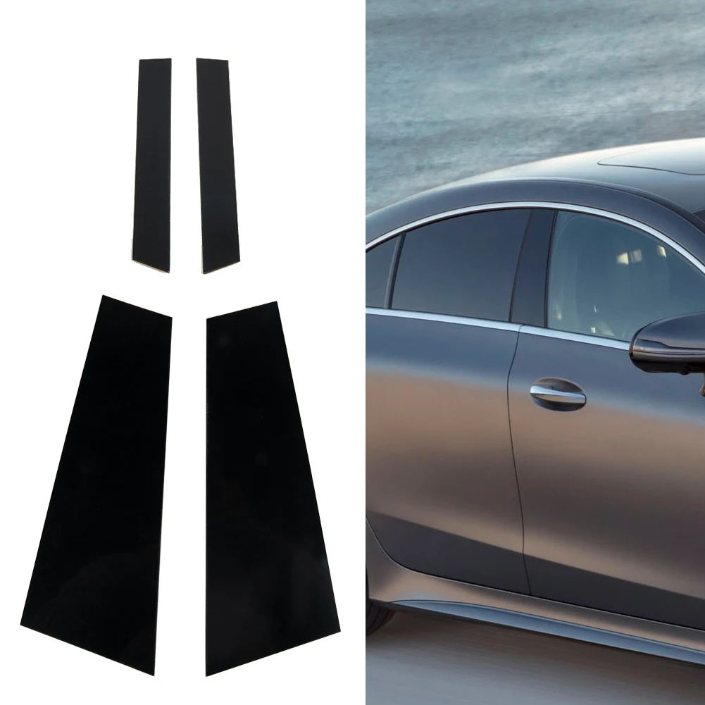 

4 шт., автомобильные столбы, оконная накладка, черная для Mercedes-Benz CLS-Class 2012-16, пленка на окно с зеркальным эффектом, автомобильная наклейка на колонку B