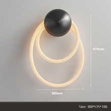  Modern and simple bedroom bedside lamp Nordic living room study fiber woven light emitting tube atmosphere modeling wall lamp 