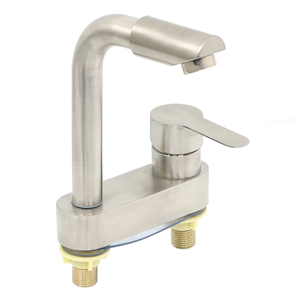 Bathroom Faucet  Stainless Steel Basin Faucet Sink Faucet Tap Cold Hot Mixer Tap 2 Holes Single Handle Tap Bathroom Accessorie
