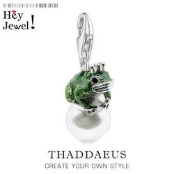 Elegant Frog and Pearl Sterling Silver Pendant - Handmade Fashion Jewelry (Lobster Clasp)