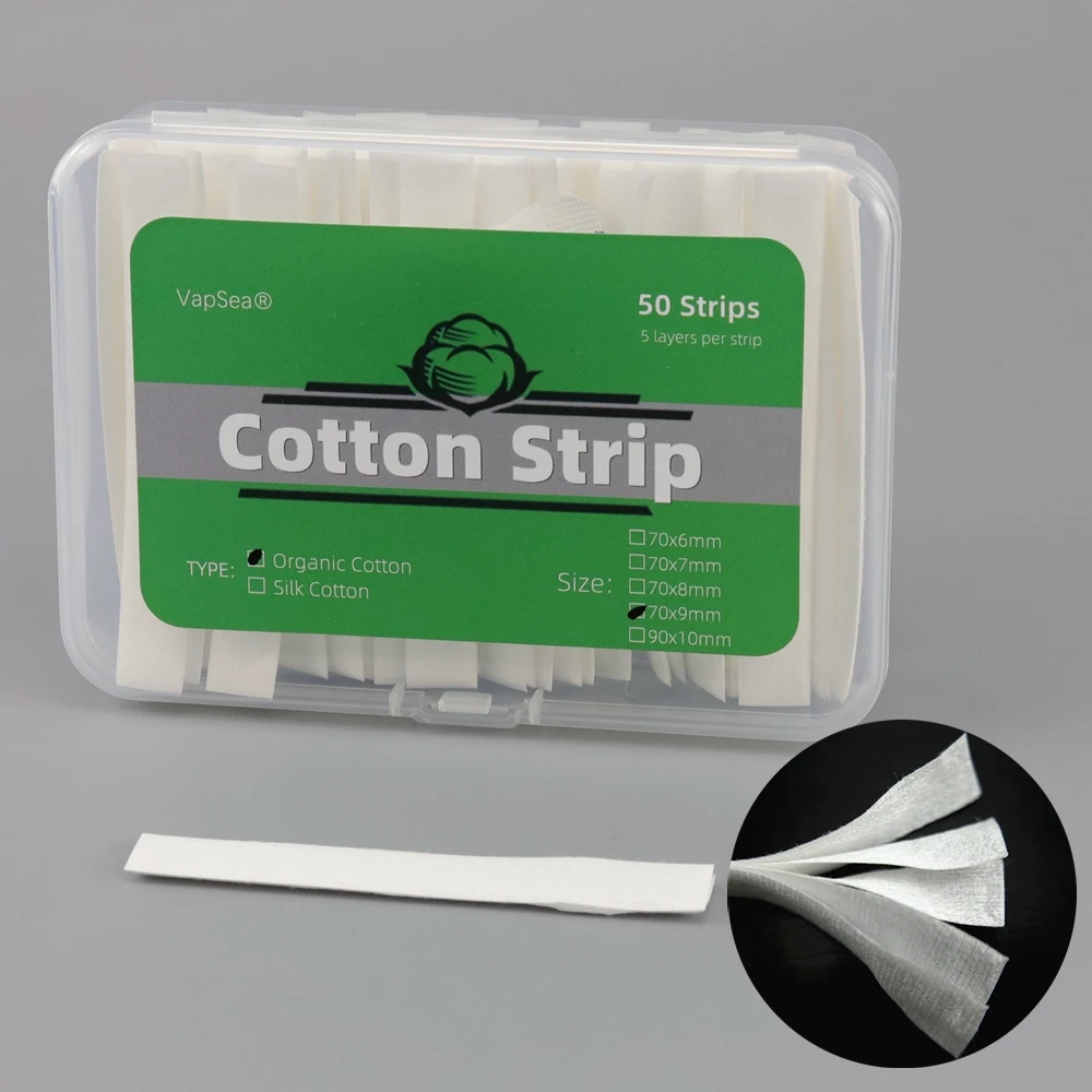 50 Strips General Original Organic/Mesh Cotton Strip For PNP/TPP/Galiburn G/RPM2/RPM3/GT Series/Z Serise RBK ReBuild Coil Kit