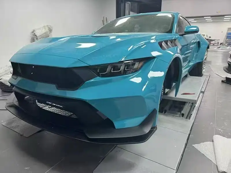 For Ford Mustang Carbon Fiber Body Kit Wild Horse Upgraded GTD-style Front and Rear Bumper Spoiler Engine Hood