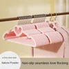Heart-shaped Flocking Hanger Non-slip Cute Bow Design Simple Creative Hanger Anti-drop Storage Rack 3