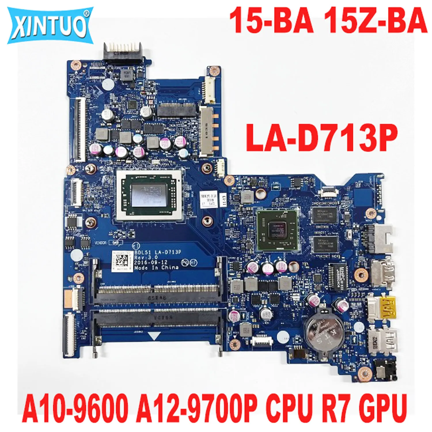 

Материнская плата BDL51 для ноутбука HP Pavilion 15-BA 15Z-BA с LA-D713P A12-9700P CPU R7 GPU DDR4 100%, протестирована