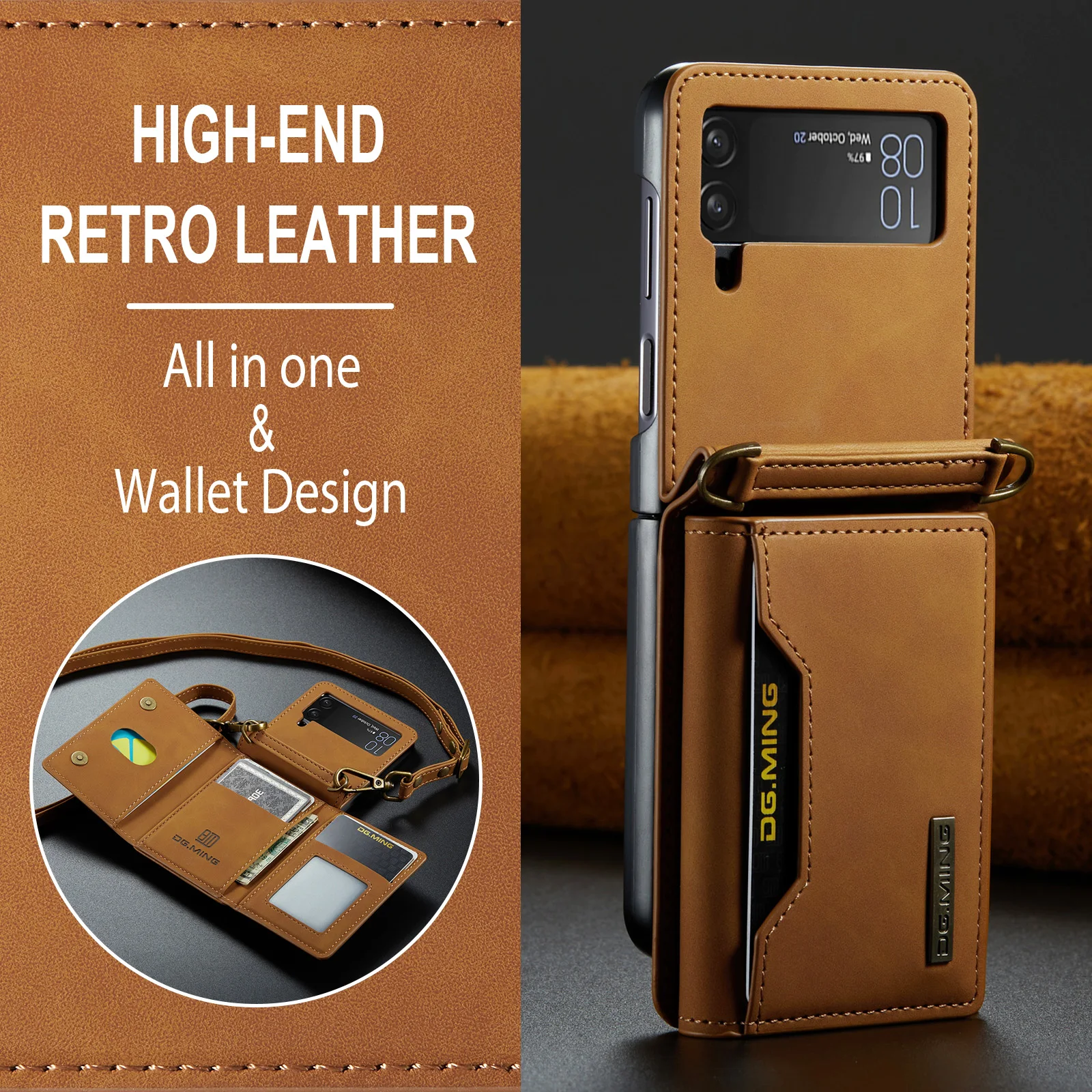 Per Samsung Flip 4 Custodia Porta Carte Antipolvere Per Samsung Galaxy Z Flip 4 Flip4 5G Accessori Per Telefoni Cellulari Portafoglio Coque