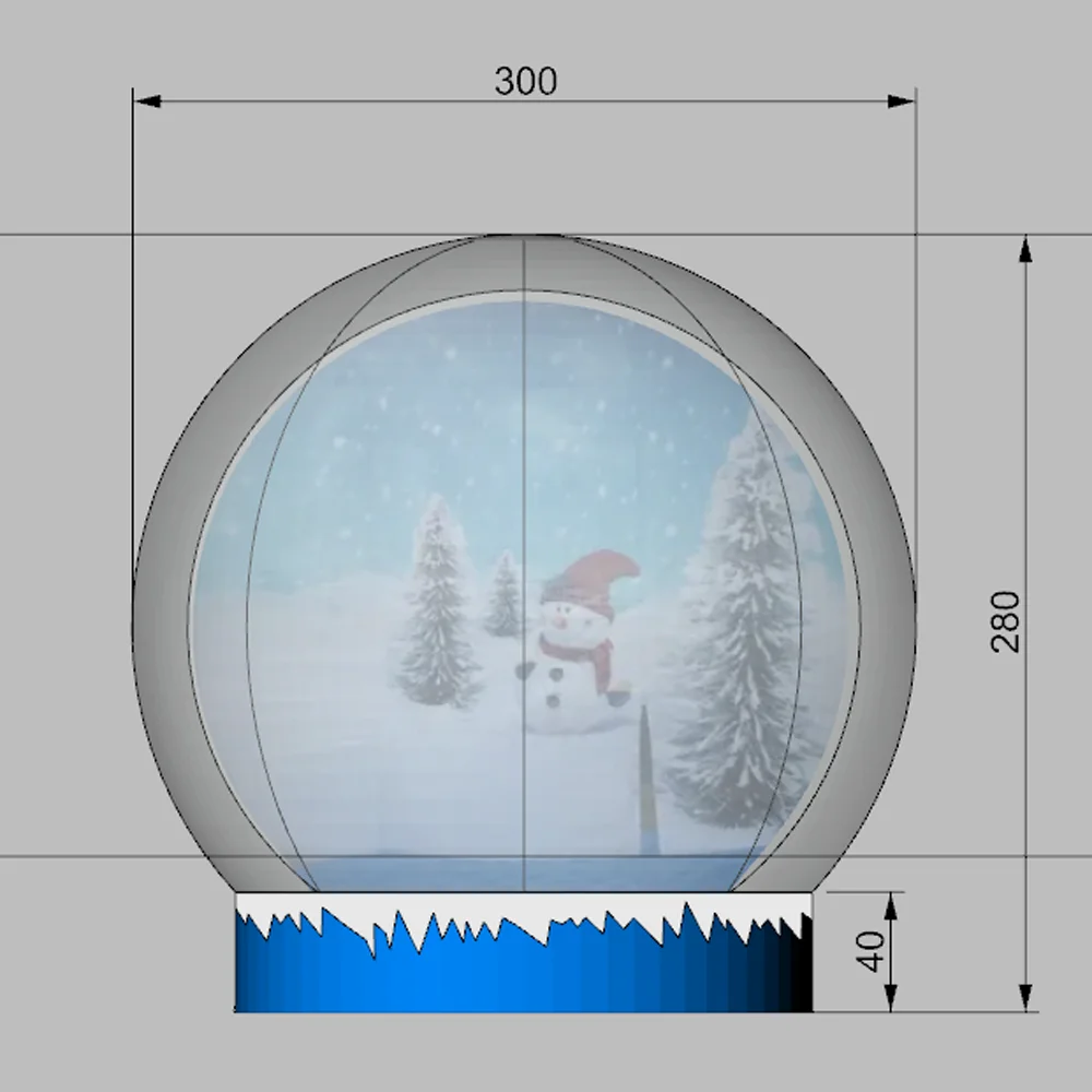 3m Giant Inflatable Snow Globe Photo Booth Tent Life Size Outdoor Blow Up Inflatable Snow Ball Balloon For Christmas Decoration 4