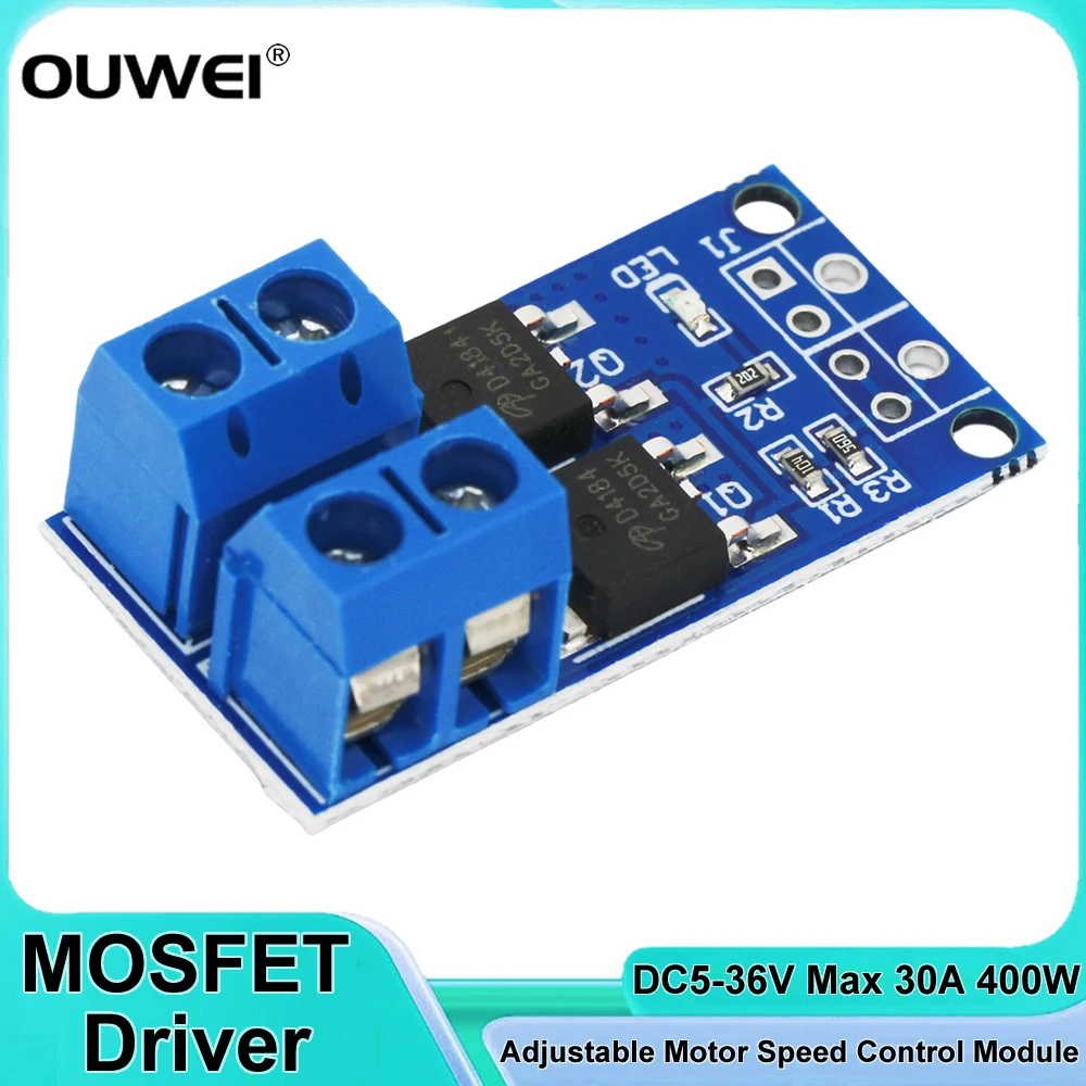 🔧 Nizirioo Módulo MOSFET 15A (30A Pico) 5V-36V – 20 Unidades, Interruptor De Accionamiento PWM, Para Motores, LEDs, Válvulas Solenoides