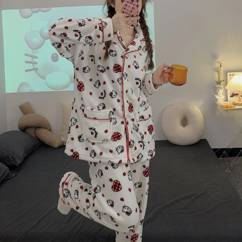 afschaffen Welke hardop Hello Kitty Pajamas Set Christmas | Anime Sanrio Hello Kitty Pajamas - Girl  Anime - Aliexpress