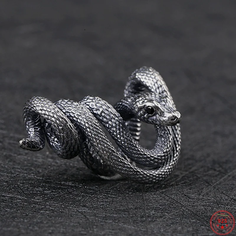 

S925 Sterling Silver Charms Pendants for Women Men New Fashion Snake Food Whale Swallow Punk Retro Old Jewelry Free Shipping