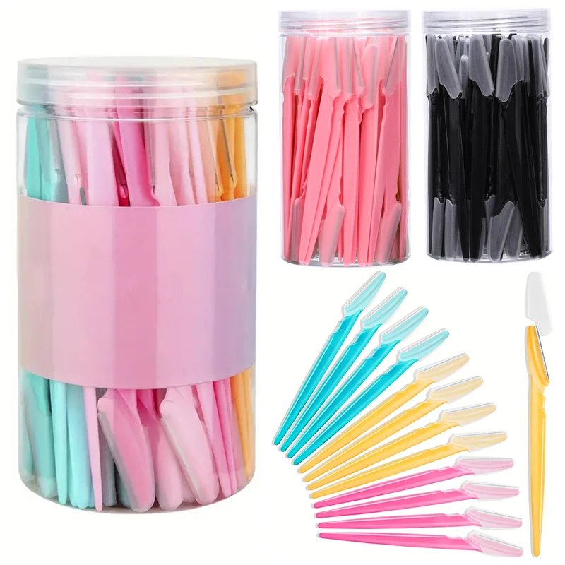 Eyebrow Razors Kit 5/10/30/40/66pcs Facial Eye Brow Trimmer Multifunction Hair Removal Tool Container Safety Beauty eyebrow trimmer set eyebrow trimmer eyebrow razor set eyebrow razor facial hair remover