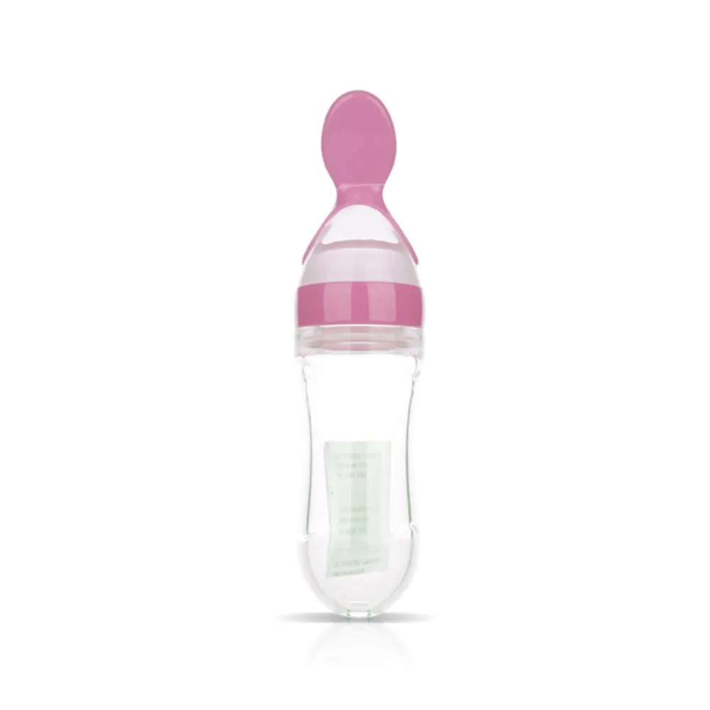 Newborn Baby Squeeze Feeding Bottle Silicone Training Porridge Rice Spoon Infant Cereal Food Supplement Feeder Safe Tableware 2