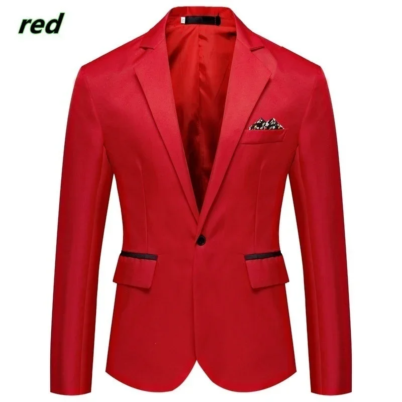 8 cores disponíveis Homens Slim Fit Único Botão Split Collar Suit, Casaco Casual Business, Blazer Office, Festa de Casamento, Linha Única, Sem Ferro