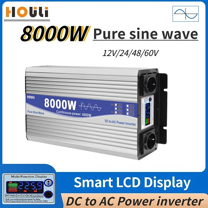 Houli Inverter 5000W 6000W 8000W Europa Dc A Ac Inverter 12V 24V 48V 60V Convertitore Trasformatore Przetwornica Samochodowa