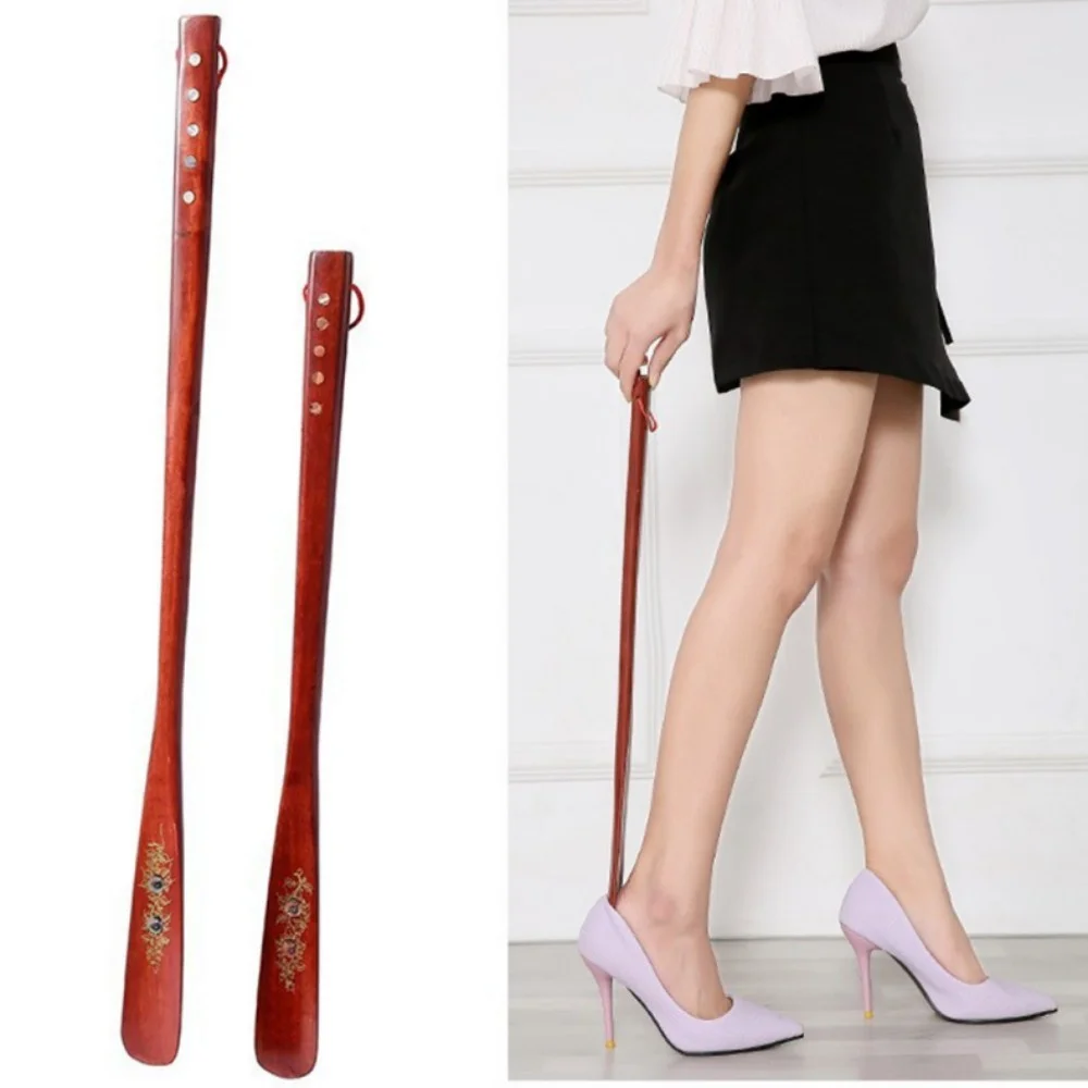 Professional Wooden Shoe Horn Flexible Long Handle Shoehorn Shoe Lifter 1pc 22/55/70cm