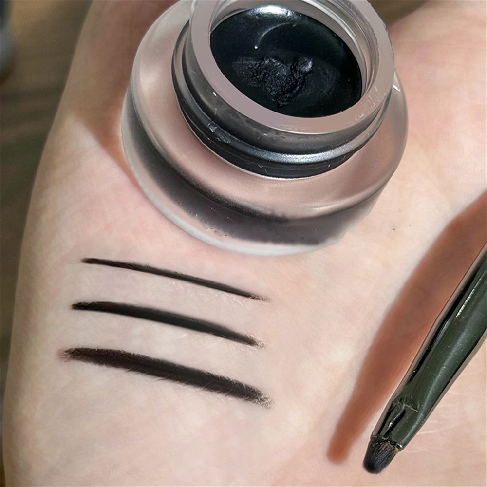 3-Color Eyeliner Eyebrow Gel Cream With Brush Waterproof Lasting Non Smudging Matte Red Brown Easy Wear 3 In 1 Korean Makeup eyeliner pencils liquid eyeliner eyeliner pen eyeliner stamps powder eyeliner