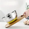 5pcs Mixing Bowls, Stainless Steel with Sealed Lid, Non-Slip Bottom, Size 1.5/2/2.5/3.5/4QT, Perfect for Food Storage 5