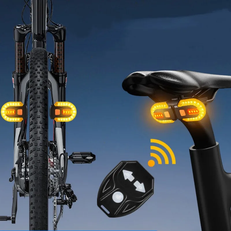 Wireless Remote Control Turn Signal Bicycle Rear Light MTB Direction Indicator Smart LED Bike Taillight USB Rechargeable Cycling meilan x3 remote control bicycle taillight usb charge wireless turn brake mtb cycling rear light road bike led safety flash lamp