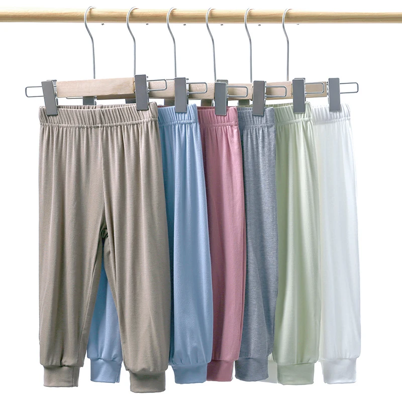 Summer Kids Modal Suits Short Sleeve Kids' T-Shirts Children's Thin Clothing Sets Unisex Baby Pants Solid Color Simple Suit