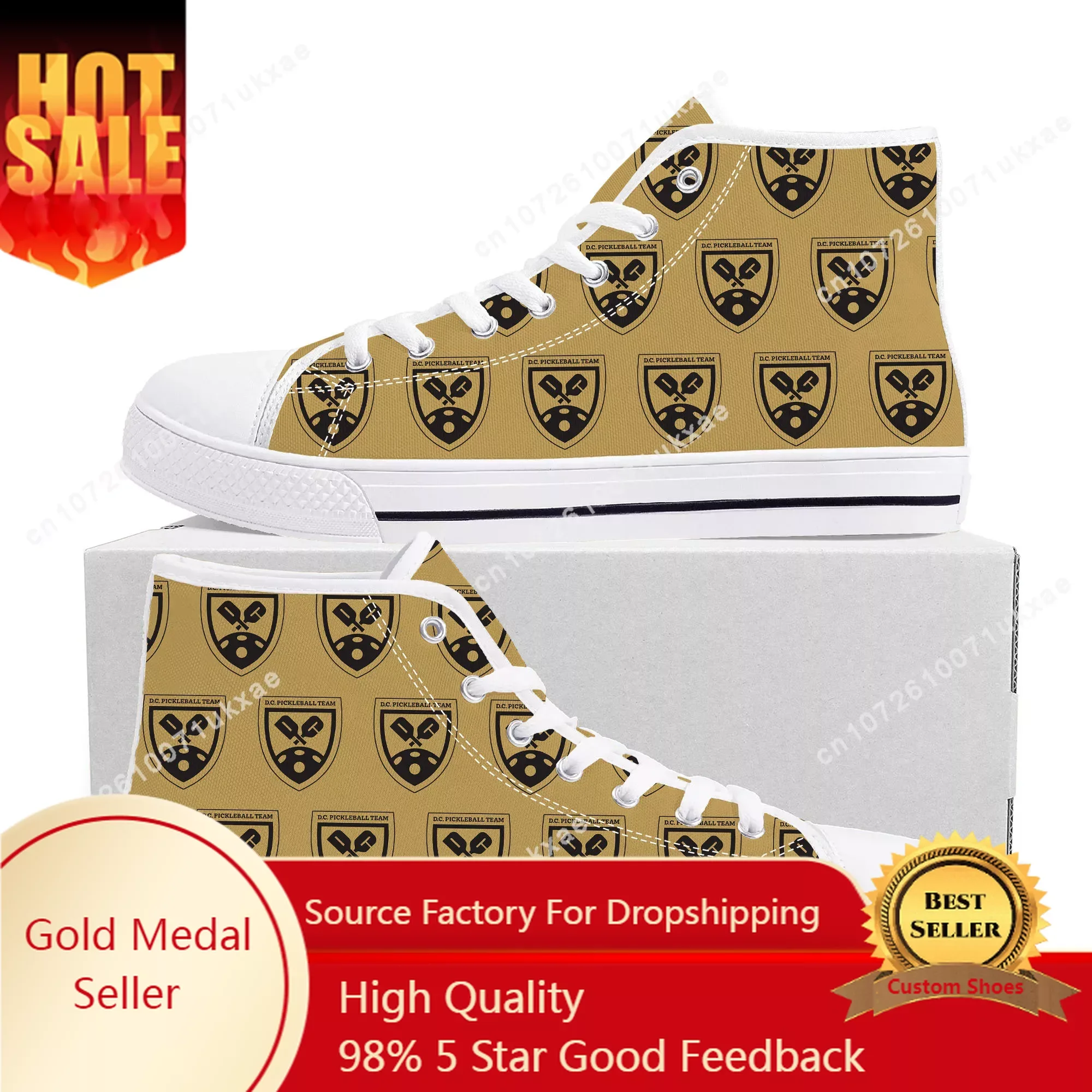 

D.C. PICKLEBALL TEAM pickleball High Top Sneakers Mens Womens Teenager Canvas High Quality Sneaker Casual Custom Made Shoes DIY