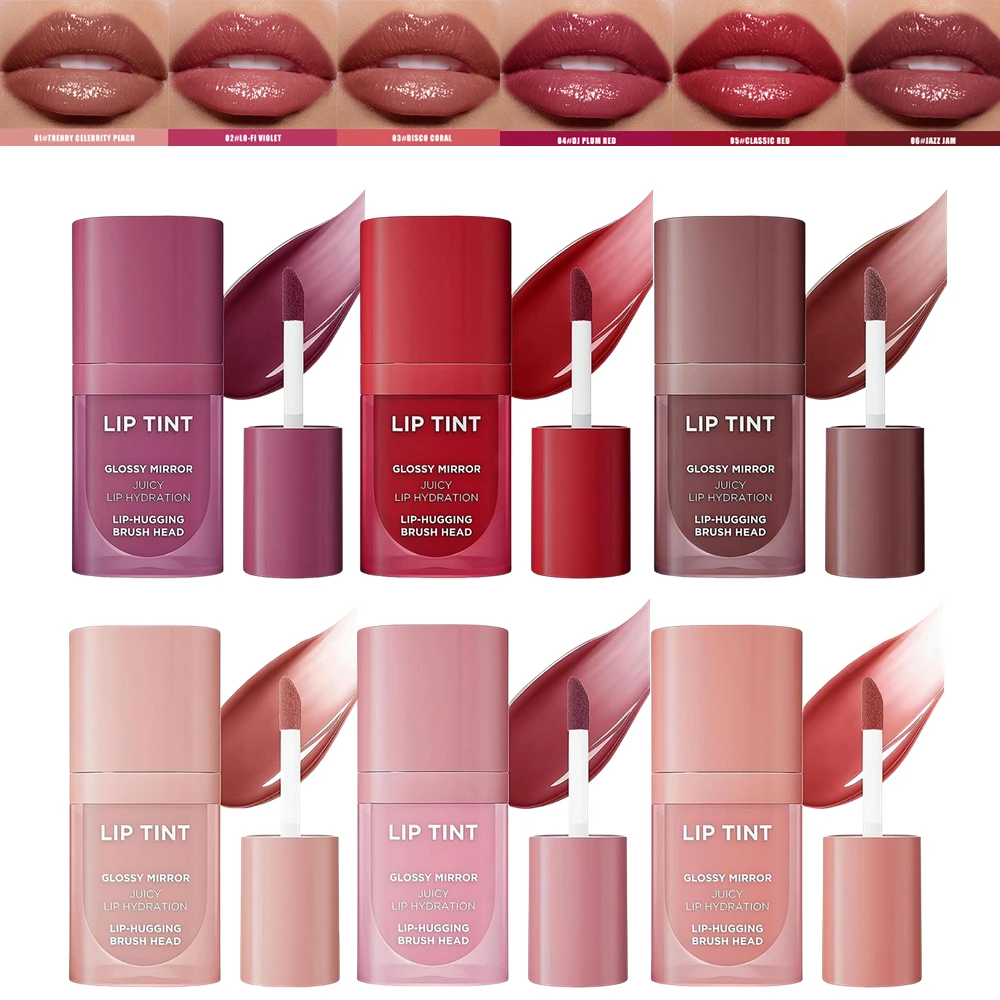 Rossetto liquido lucido effetto specchio, 6 colori, resistente all'acqua, antiaderente, a lunga durata, idratante, lucidalabbra ad alta brillantezza._voghion.com