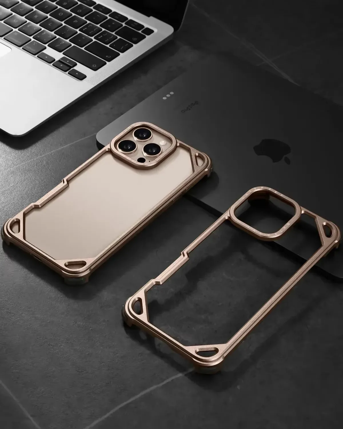 Eary Minimalist Metal Phone Case for iPhone 16 15 Pro Max Alloy Ultra-thin Minimalist Grade Drop Shockproof Protective Cover