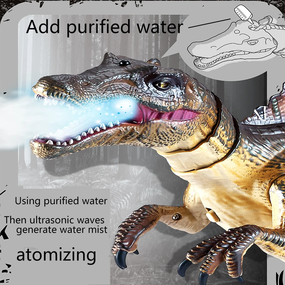 RC Spinosaurus toys will walk sound, light, electricity, large mob spray dinosaur simulation best Christmas gift 4