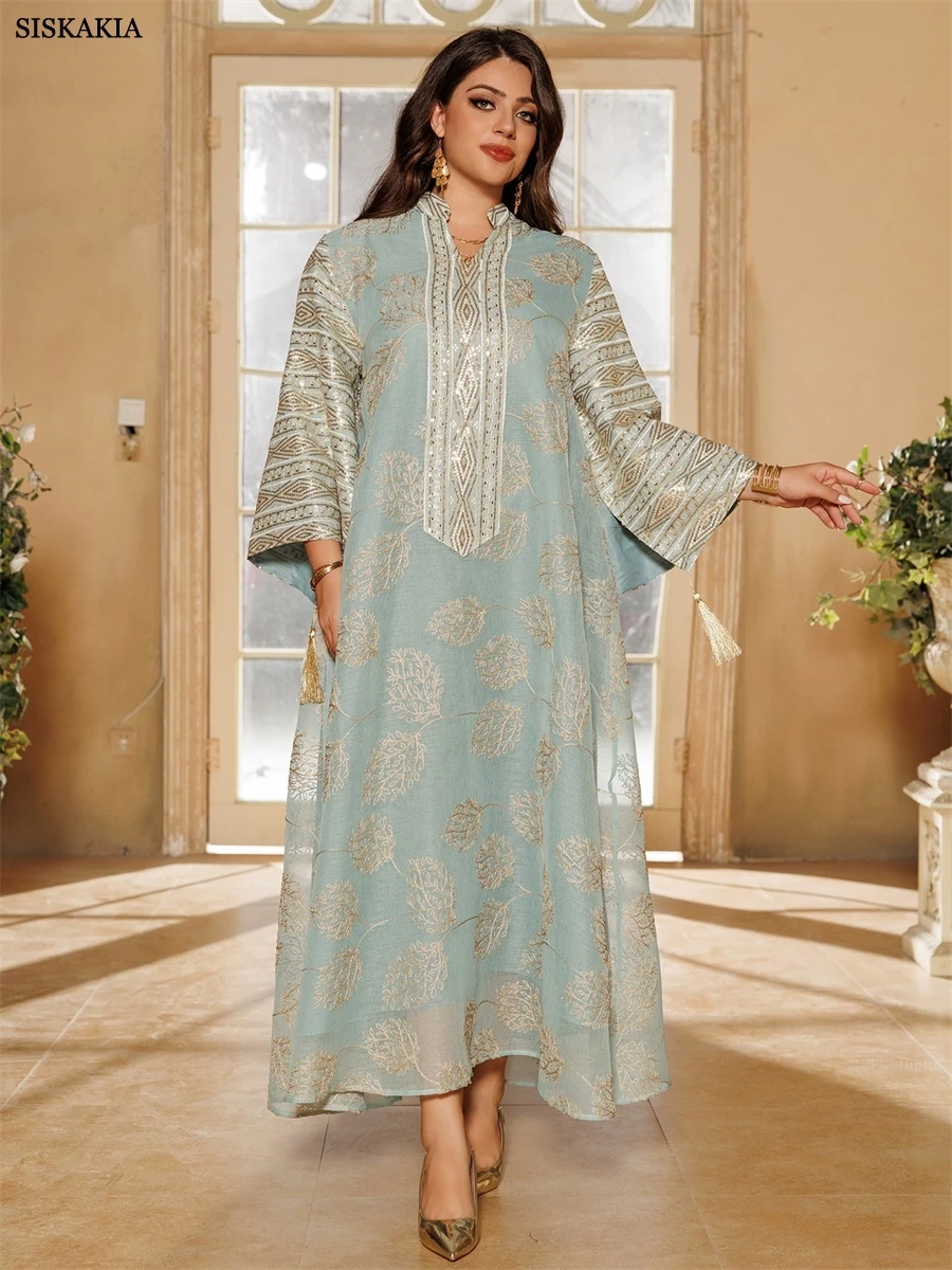 Siskakia رمضان دبي فستان ماكسي مطرز بالترتر دبي عب...