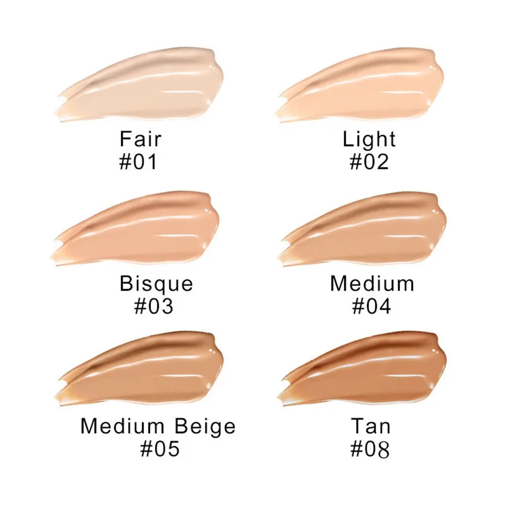 Description Picture 4 of item6 Colors Matte Liquid Foundation Long Wear Oil-Control Waterproof Full Coverage Facial Natural Concealer Base Makeup Cosmetics