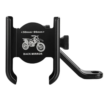 Aluminum Alloy Motorcycle Bike Phone Holder GPS Bracket Rear View Mirror Mount Clip Moto Mirro Handlebar Mount For Xiaomi iPhone