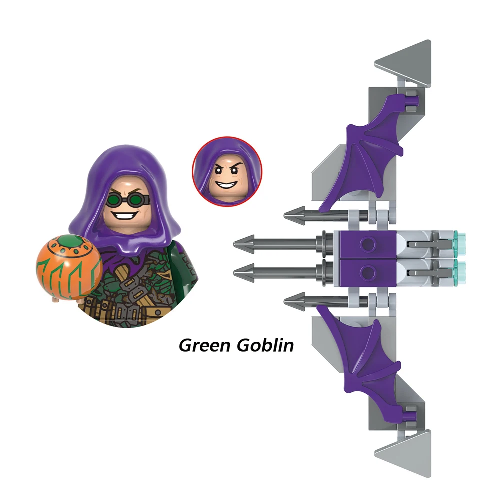 Brand DISNEY Green Goblin Mysterio Doctor Octopus Building Blocks Doctor Strange Sandman Electro Action Figure Kid Toy Bricks
