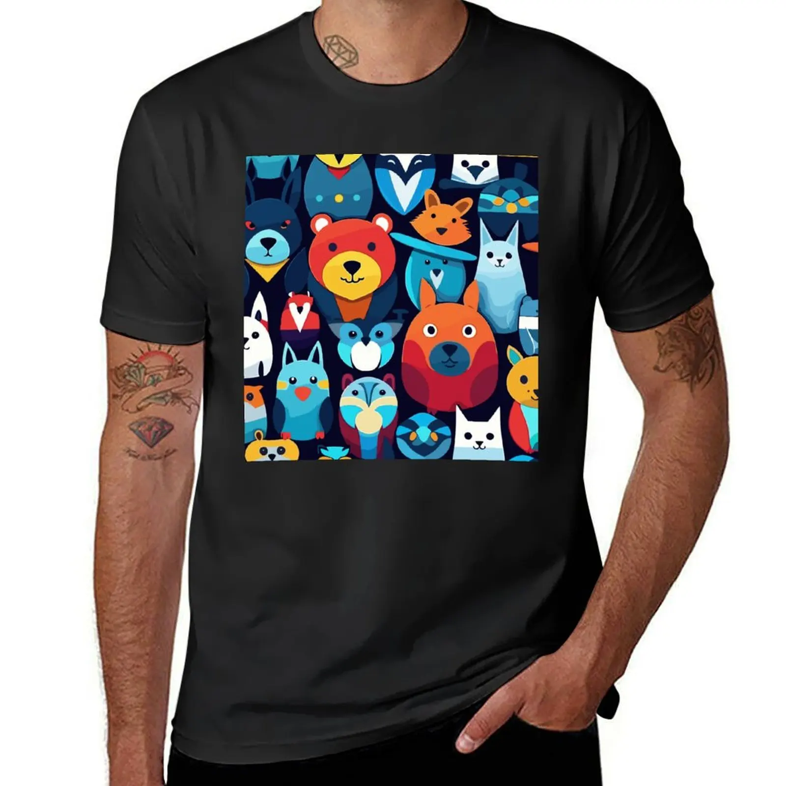 

wild animal patterns T-shirt quick drying for a boy mens big and tall t shirts